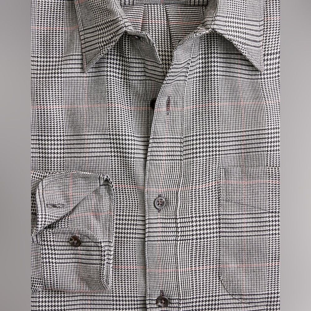 J. Crew Men's Cotton -Cashmere Blend Checkered Shirt - Picture 4 of 9
